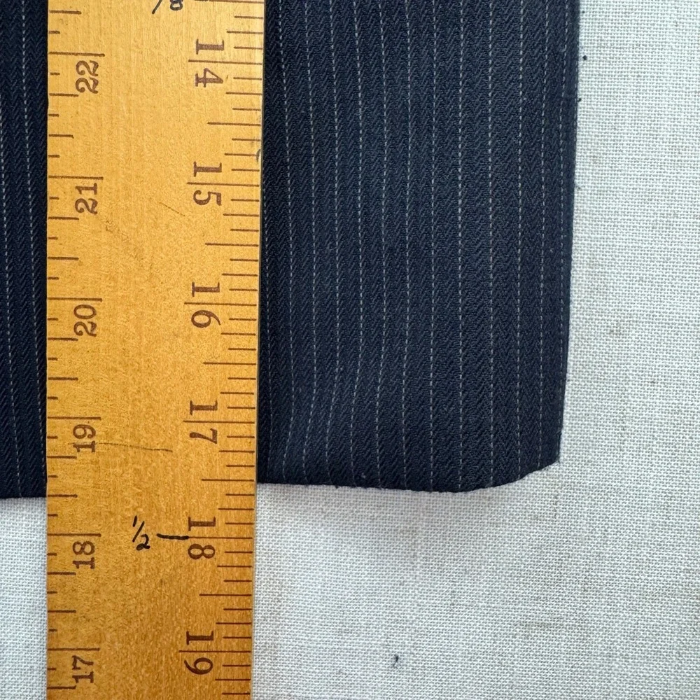 Claiborne Boys Navy Blue Pinstripe Blazer Jacket Sz 4/4T Formal Wedding Dressy